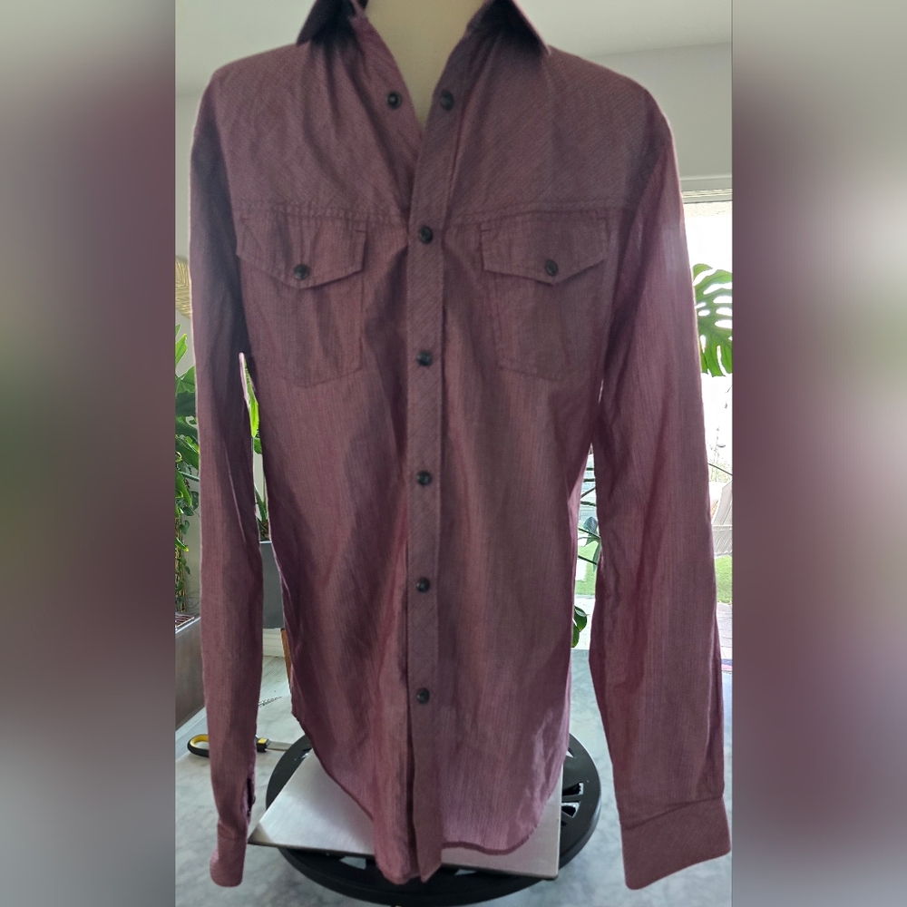 Express Men's Cotton‎ Fitted Long Sleeve Button-down Shirt Size Medium